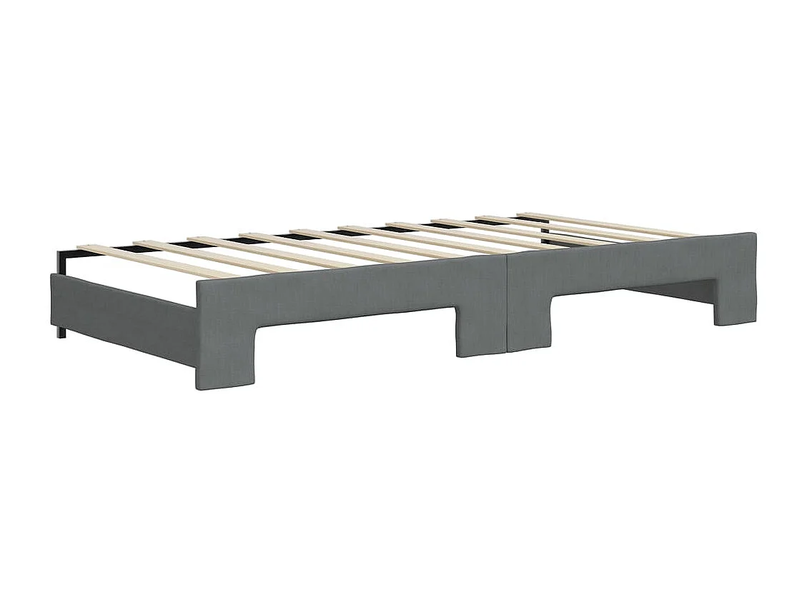 Berkfield Daybed with Trundle and Drawers Dark Grey 90x190 cm Fabric