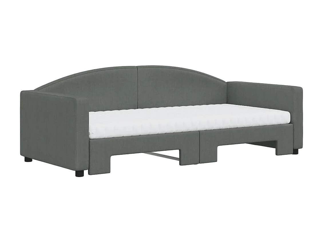 Berkfield Daybed with Trundle and Mattresses Dark Grey 90x190 cm Fabric