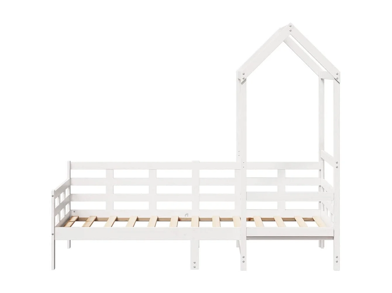 Berkfield Day Bed with Roof without Mattress White 80x200 cm Solid Wood