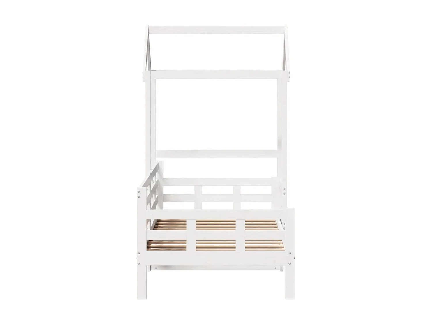 Berkfield Day Bed with Roof without Mattress White 80x200 cm Solid Wood