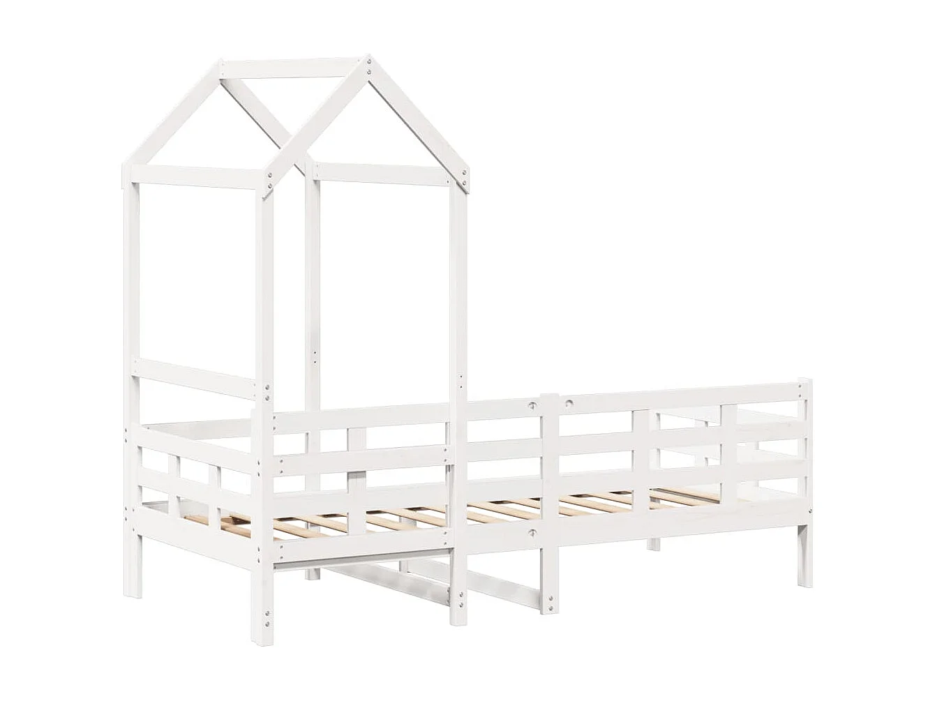 Berkfield Day Bed with Roof without Mattress White 80x200 cm Solid Wood