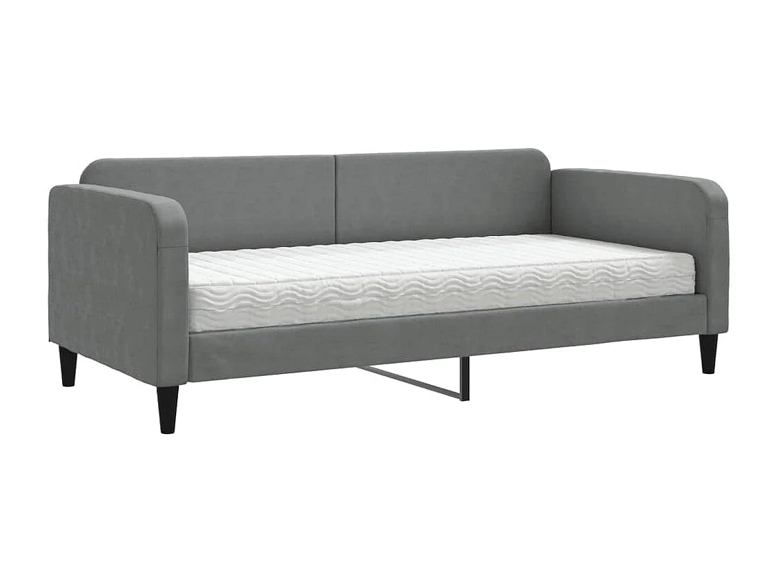 Berkfield Daybed with Mattress Dark Grey 90x190 cm Fabric
