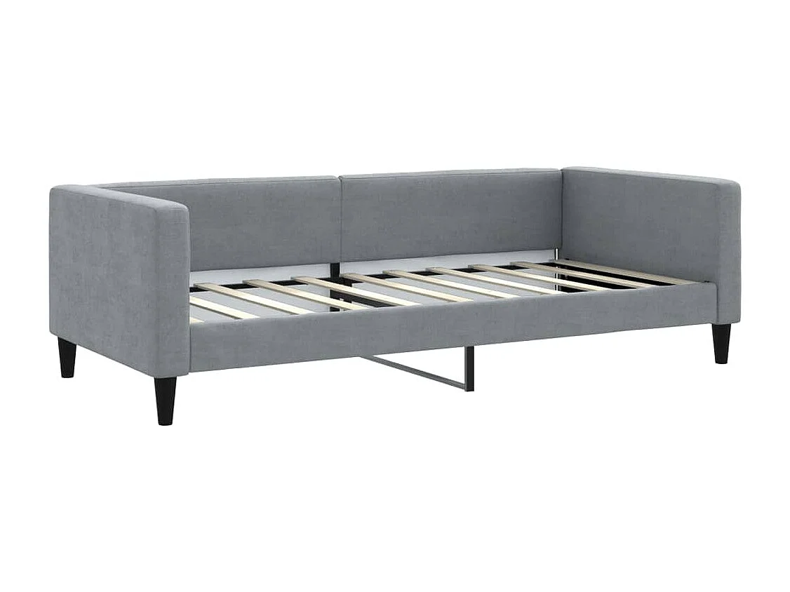 Berkfield Daybed with Trundle and Mattresses Light Grey 90x190 cm Fabric