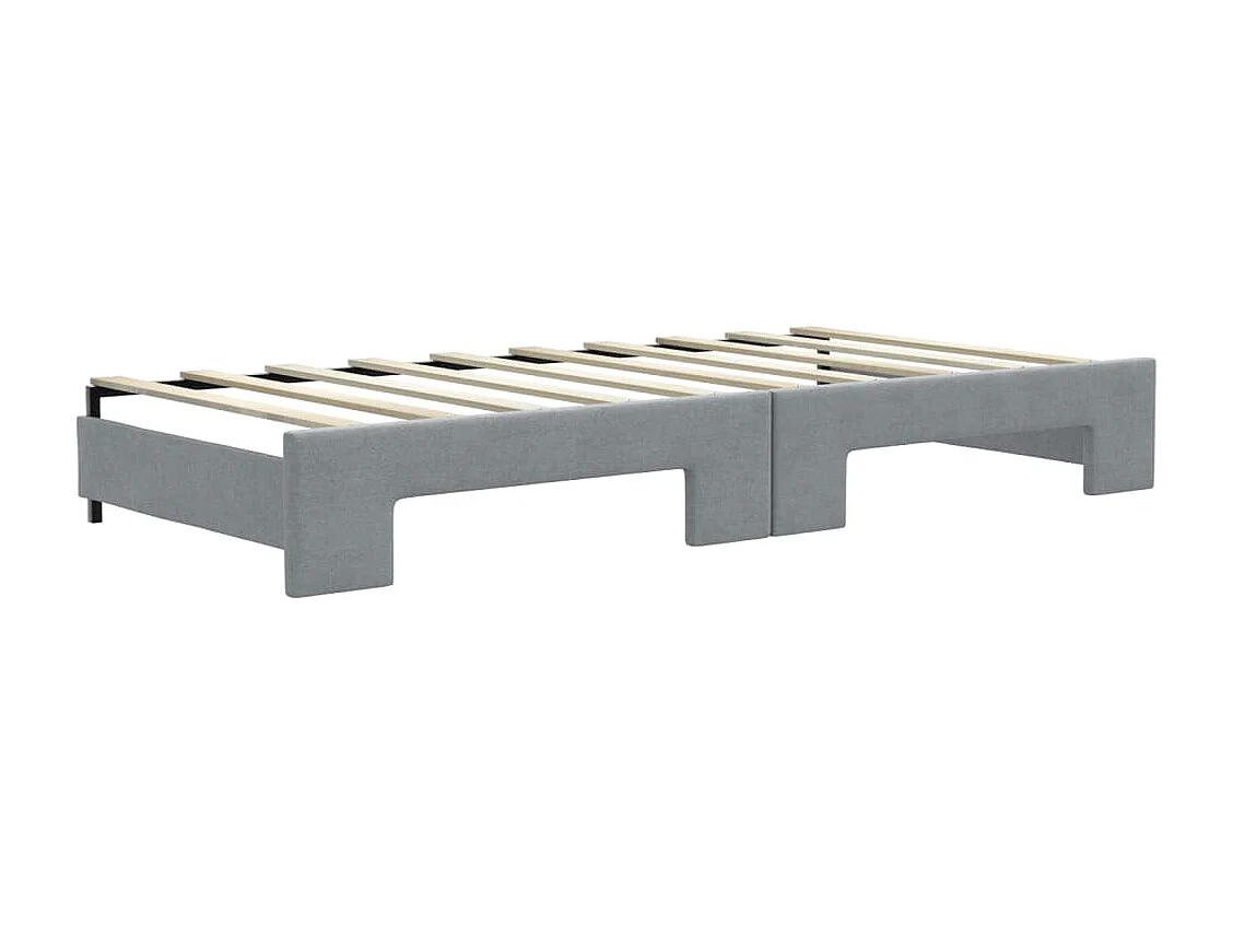 Berkfield Daybed with Trundle and Mattresses Light Grey 90x190 cm Fabric