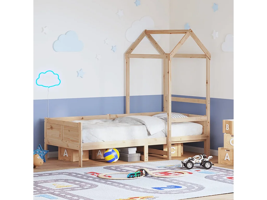 Berkfield Day Bed with Roof without Mattress 80x200 cm Solid Wood