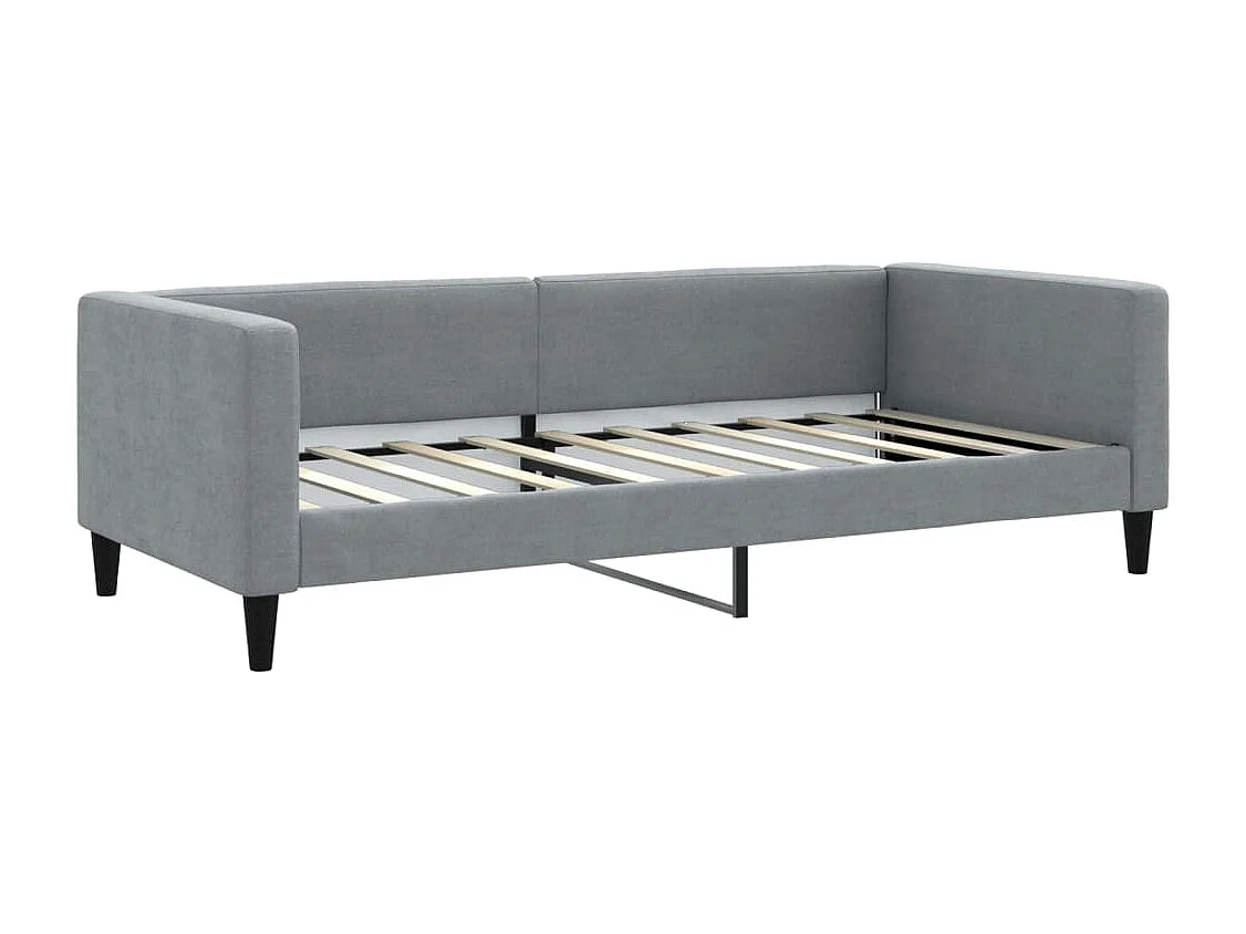 Berkfield Daybed with Trundle and Drawers Light Grey 90x190 cm Fabric