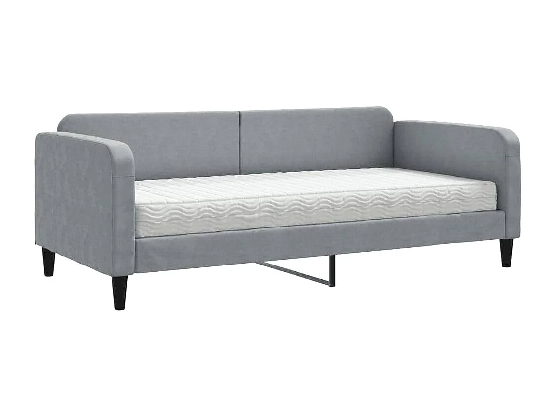 Berkfield Daybed with Mattress Light Grey 90x190 cm Fabric
