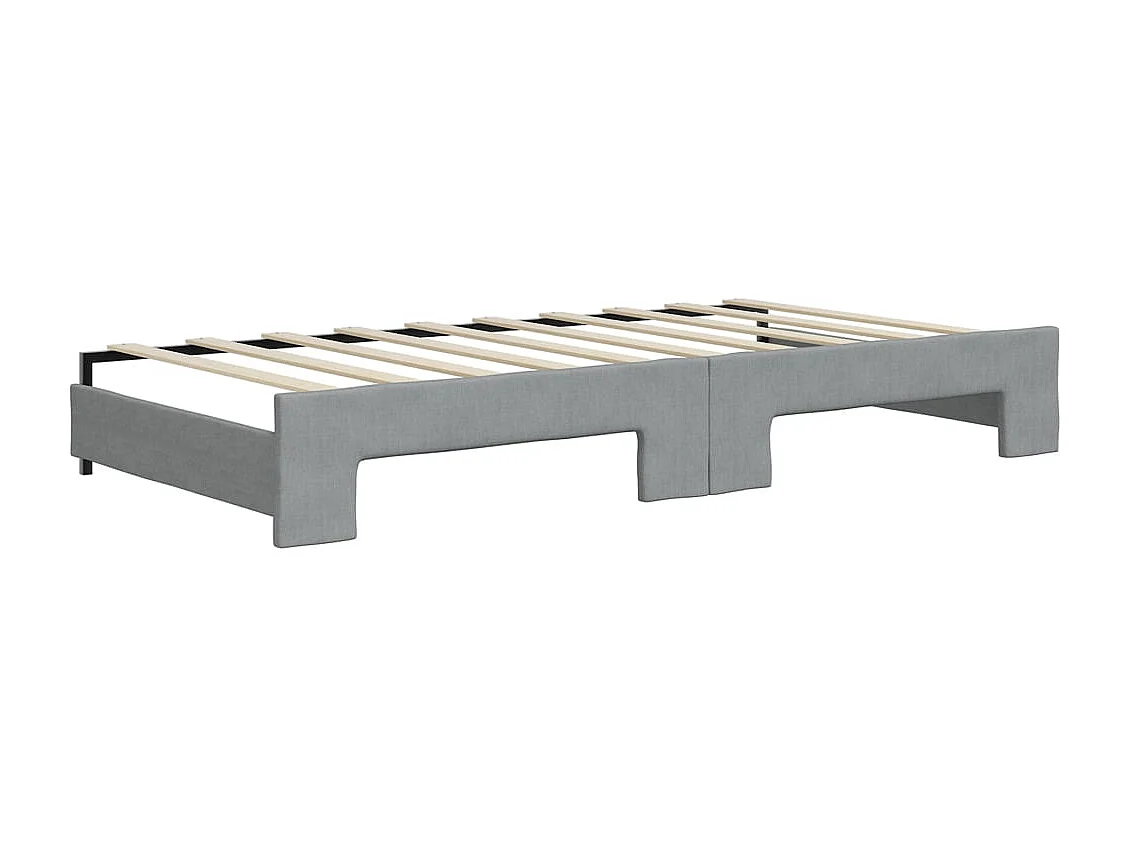 Berkfield Daybed with Trundle and Mattresses Light Grey 90x190 cm Fabric