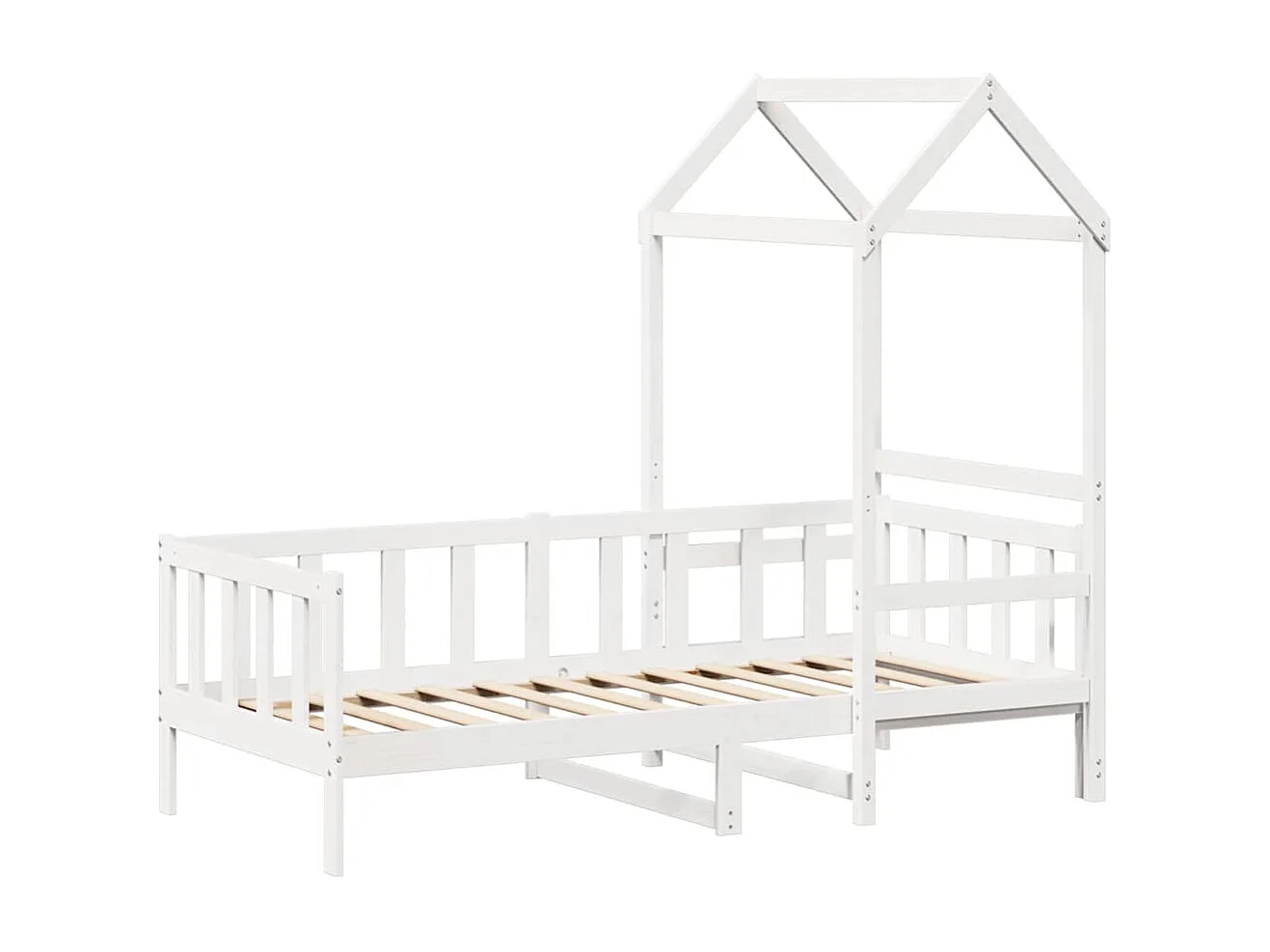 Berkfield Day Bed with Roof without Mattress White 80x200 cm Solid Wood