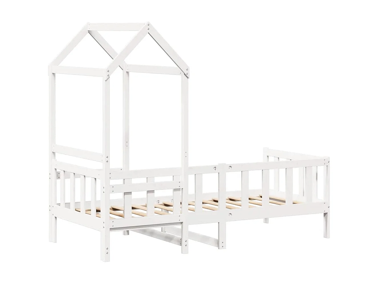 Berkfield Day Bed with Roof without Mattress White 80x200 cm Solid Wood