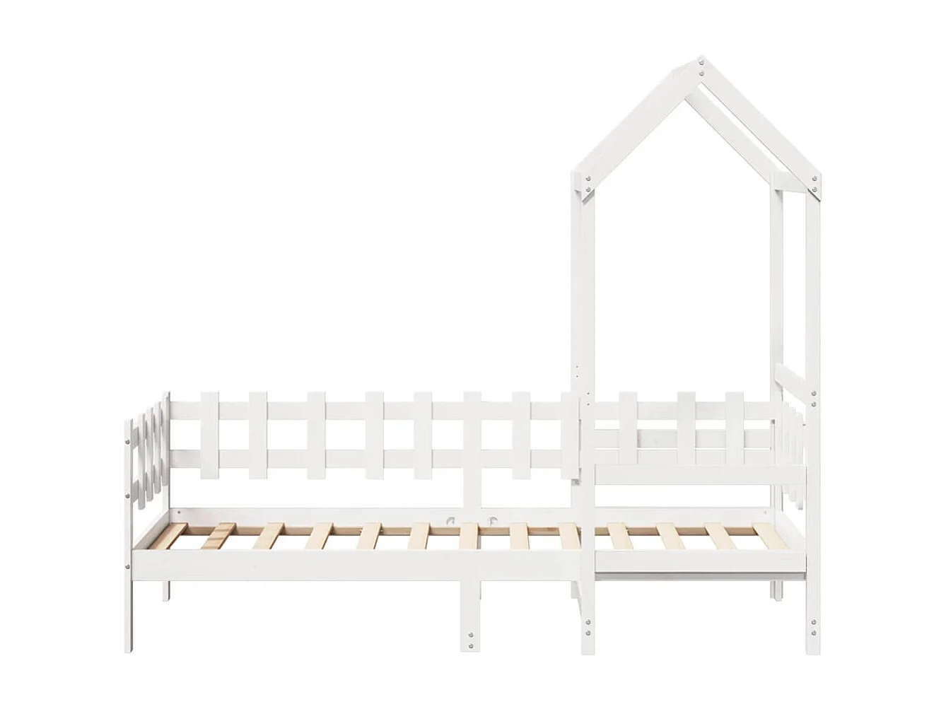 Berkfield Day Bed with Roof without Mattress White 80x200 cm Solid Wood