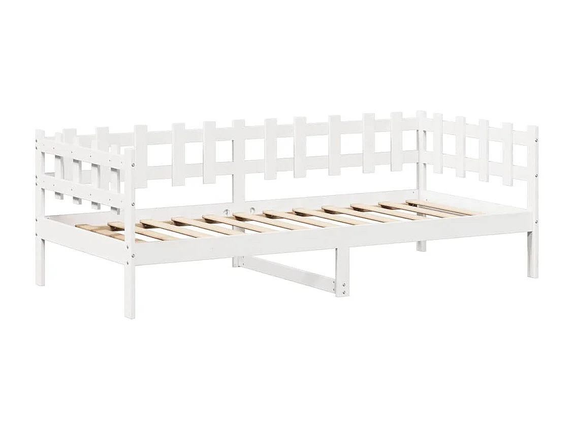 Berkfield Day Bed with Roof without Mattress White 80x200 cm Solid Wood
