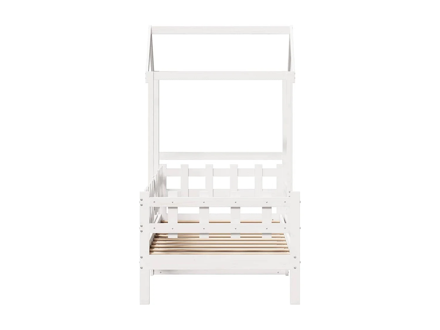 Berkfield Day Bed with Roof without Mattress White 80x200 cm Solid Wood