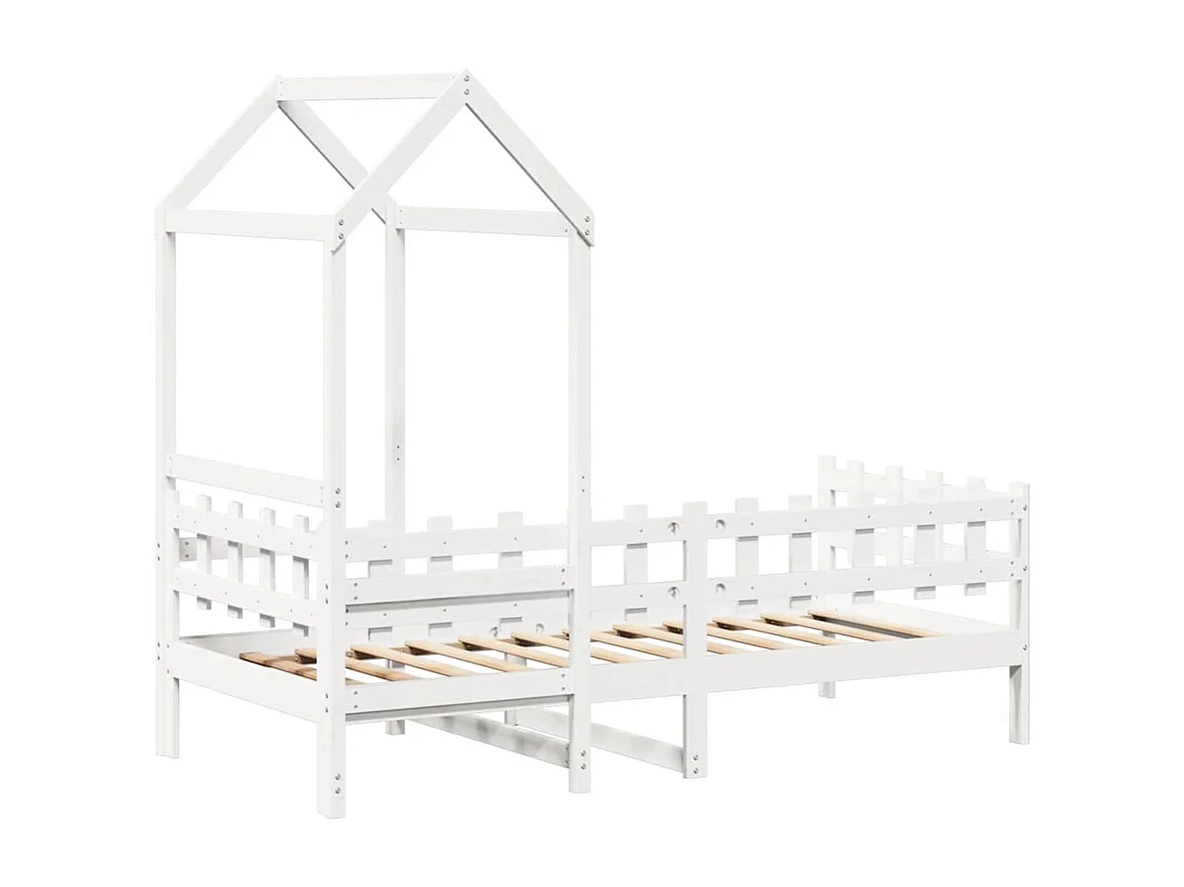 Berkfield Day Bed with Roof without Mattress White 80x200 cm Solid Wood