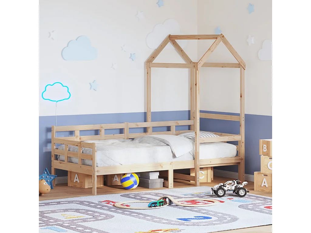 Berkfield Day Bed with Roof without Mattress 80x200 cm Solid Wood