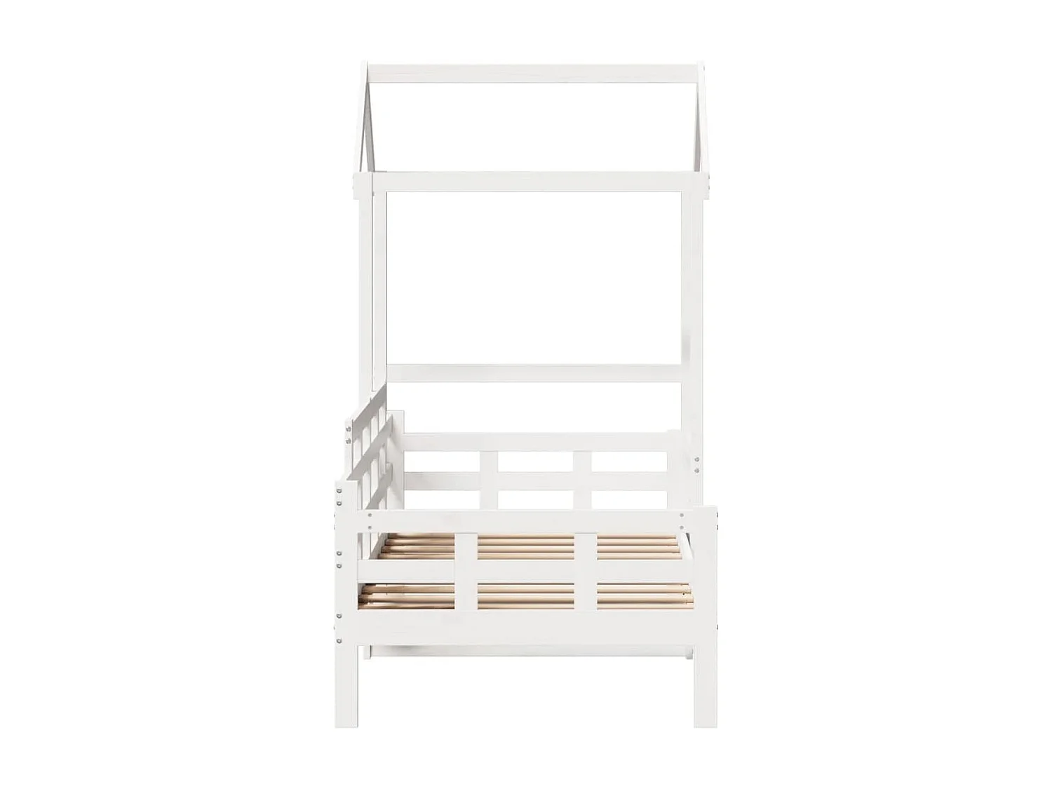 Berkfield Day Bed with Roof without Mattress White 80x200 cm Solid Wood
