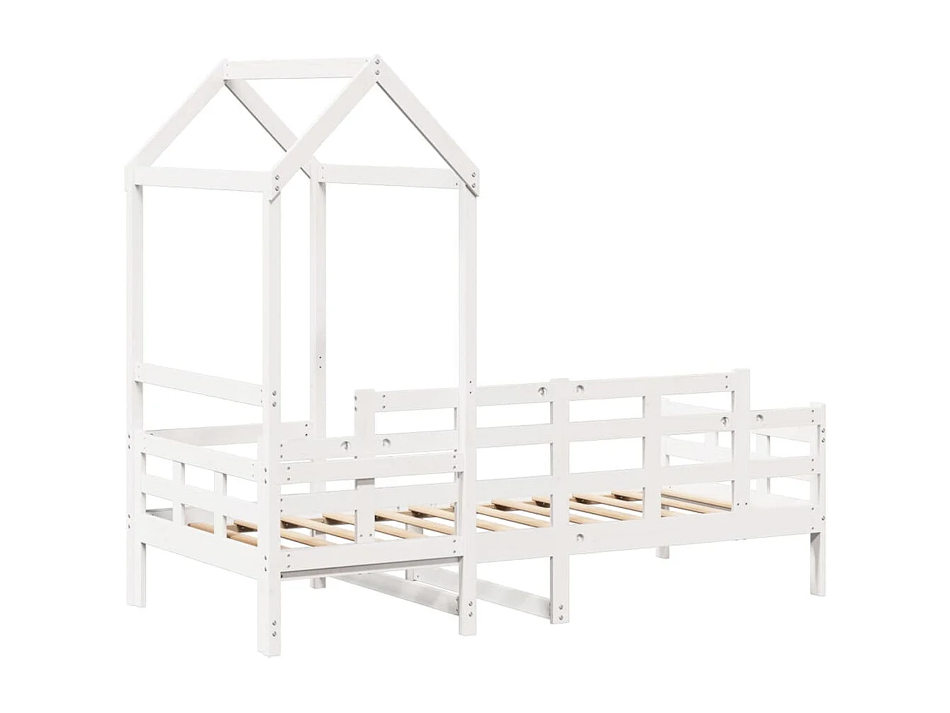 Berkfield Day Bed with Roof without Mattress White 80x200 cm Solid Wood