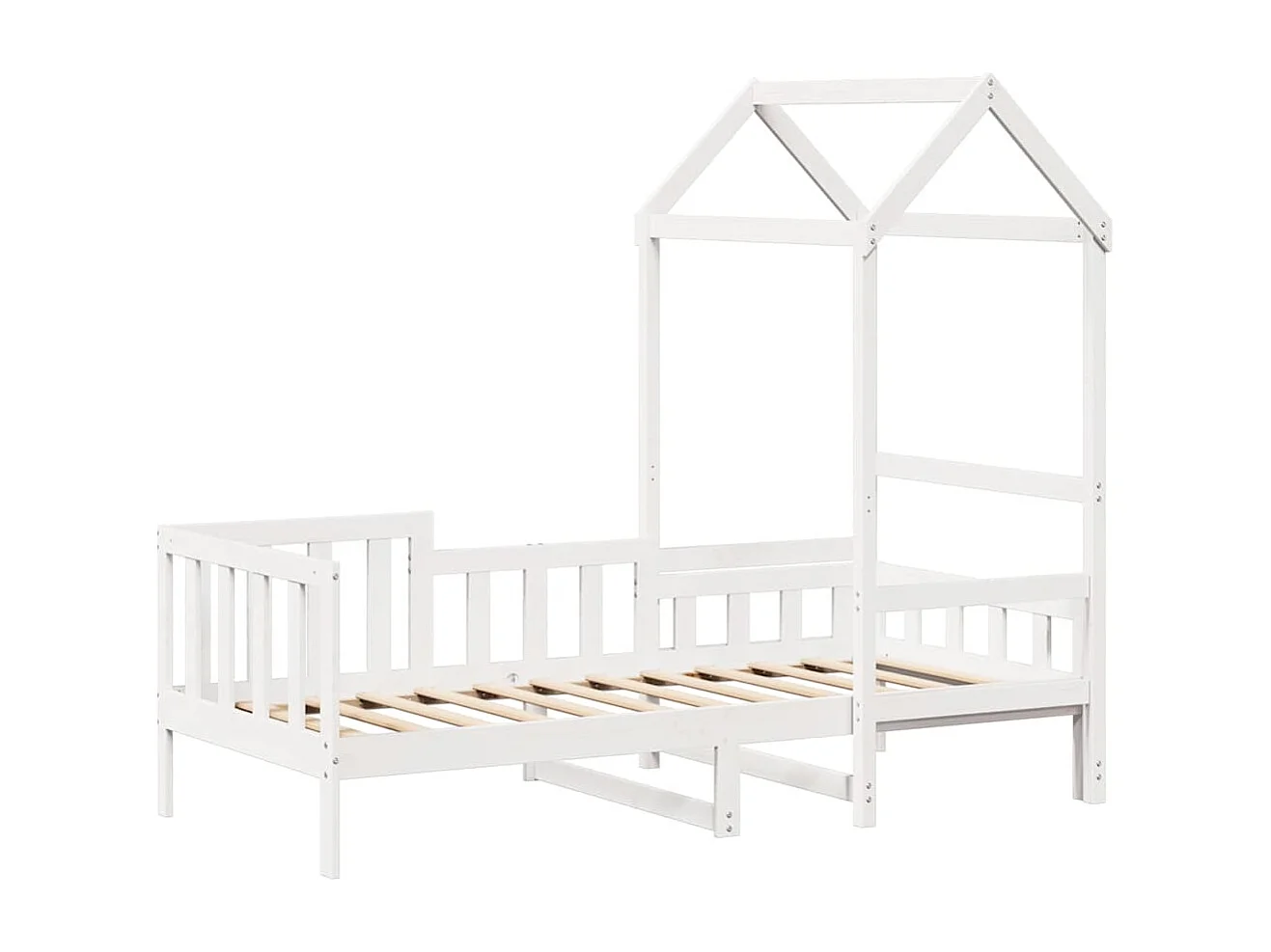 Berkfield Day Bed with Roof without Mattress White 80x200 cm Solid Wood