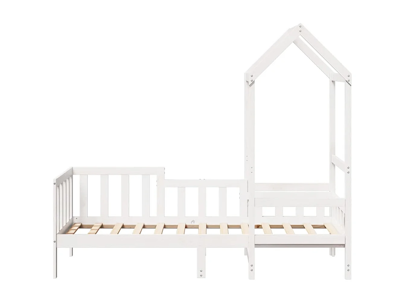 Berkfield Day Bed with Roof without Mattress White 80x200 cm Solid Wood