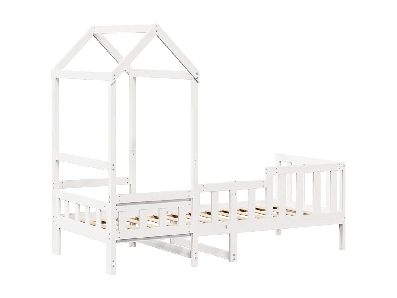 Berkfield Day Bed with Roof without Mattress White 80x200 cm Solid Wood