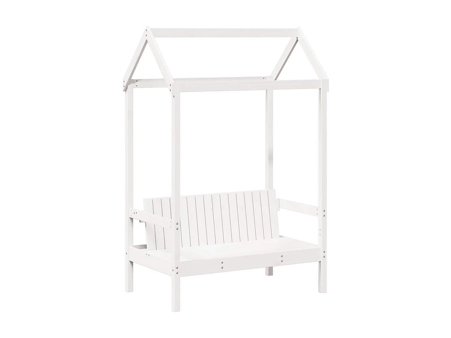 Berkfield Day Bed and Bench Set with Roof without Mattress White 80x200 cm