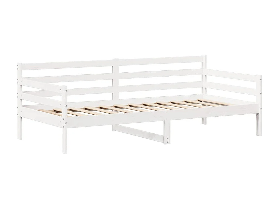 Berkfield Day Bed and Bench Set with Roof without Mattress White 80x200 cm