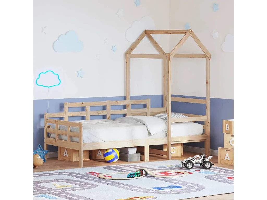 Berkfield Day Bed with Roof without Mattress 80x200 cm Solid Wood