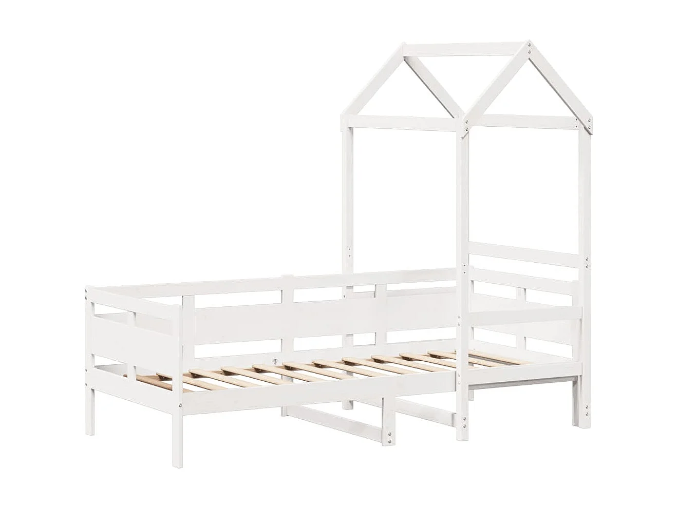 Berkfield Day Bed with Roof without Mattress White 80x200 cm Solid Wood