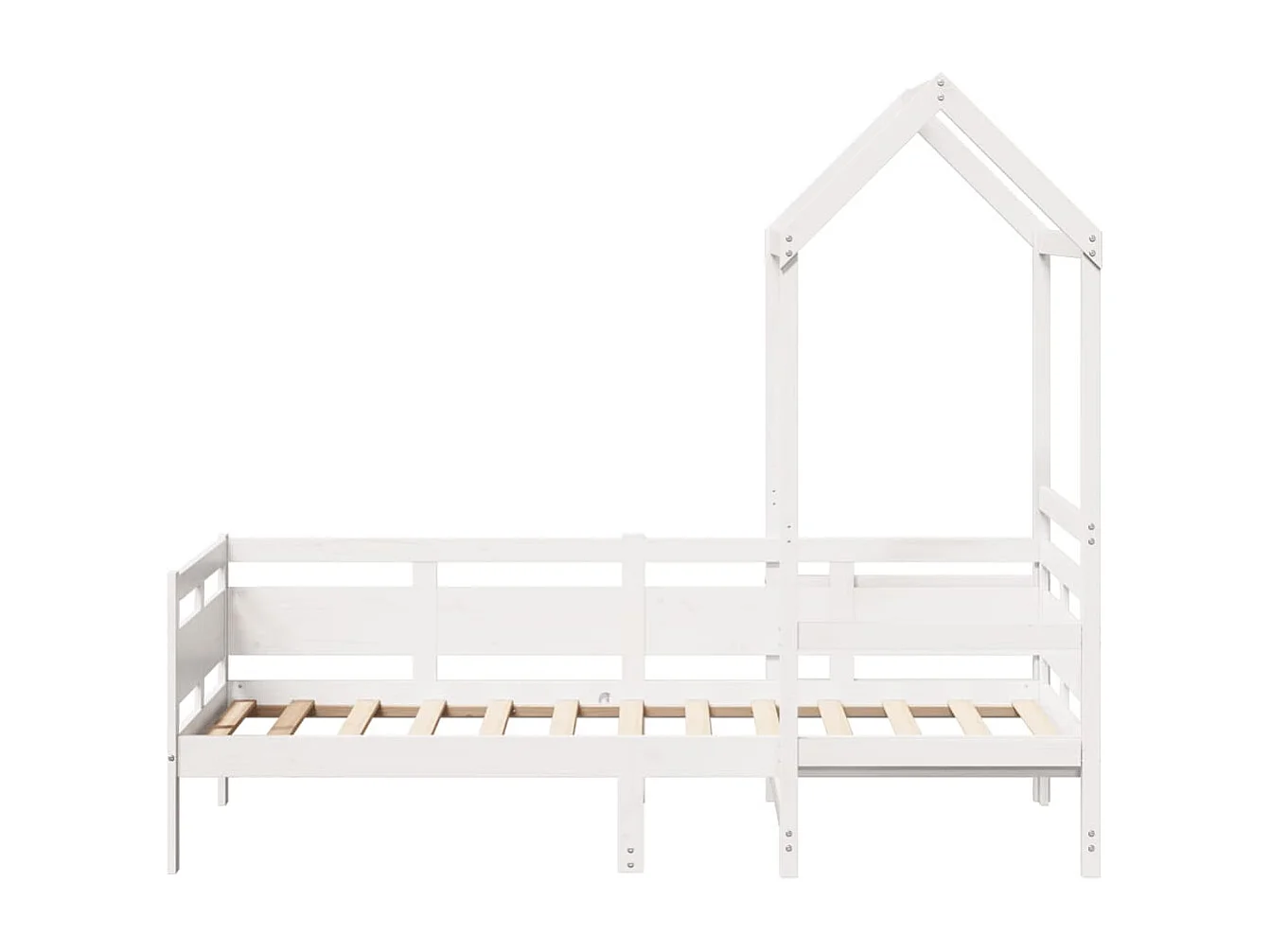 Berkfield Day Bed with Roof without Mattress White 80x200 cm Solid Wood