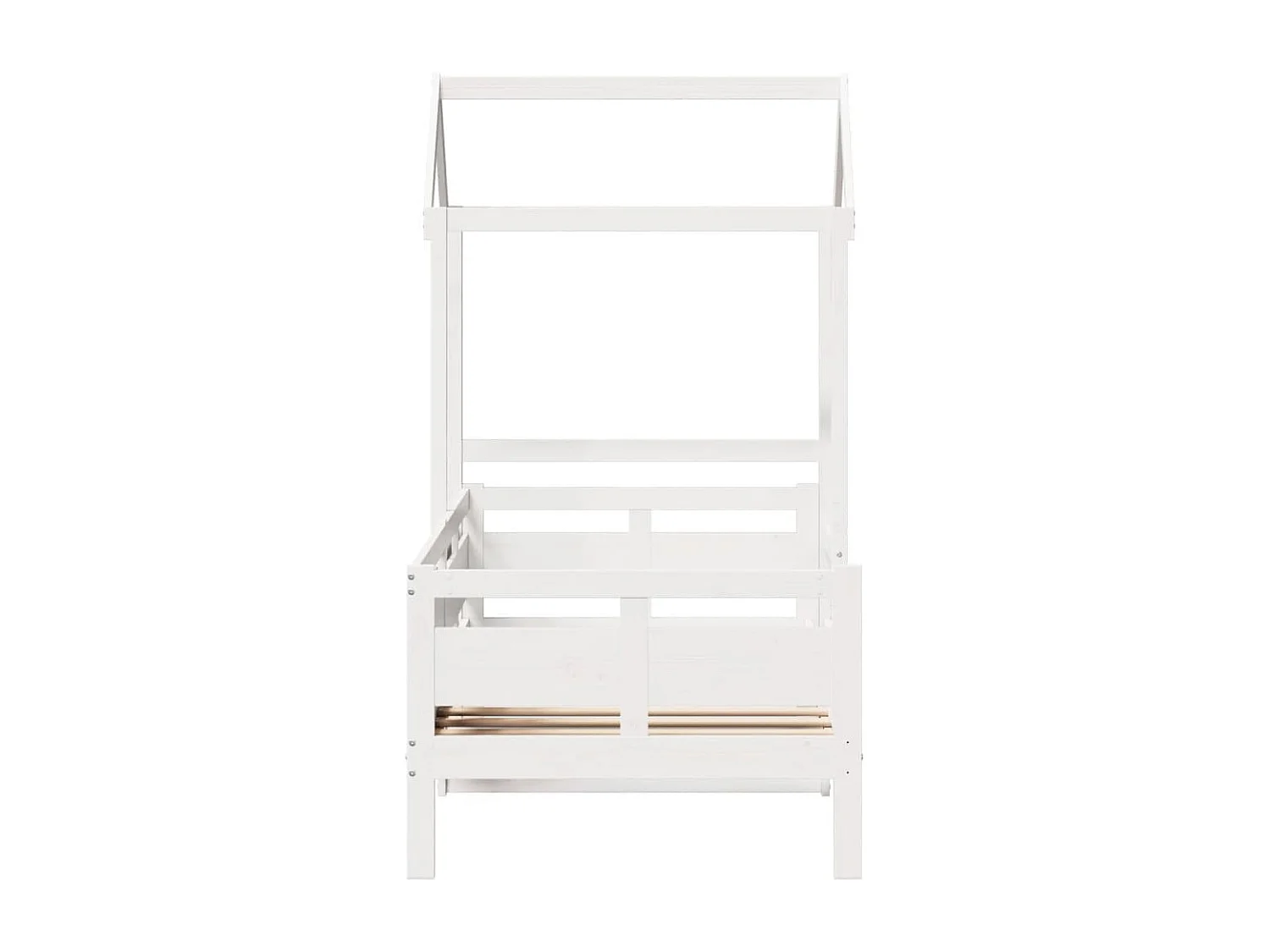 Berkfield Day Bed with Roof without Mattress White 80x200 cm Solid Wood