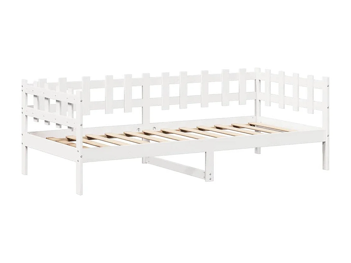 Berkfield Day Bed and Bench Set with Roof without Mattress White 80x200 cm