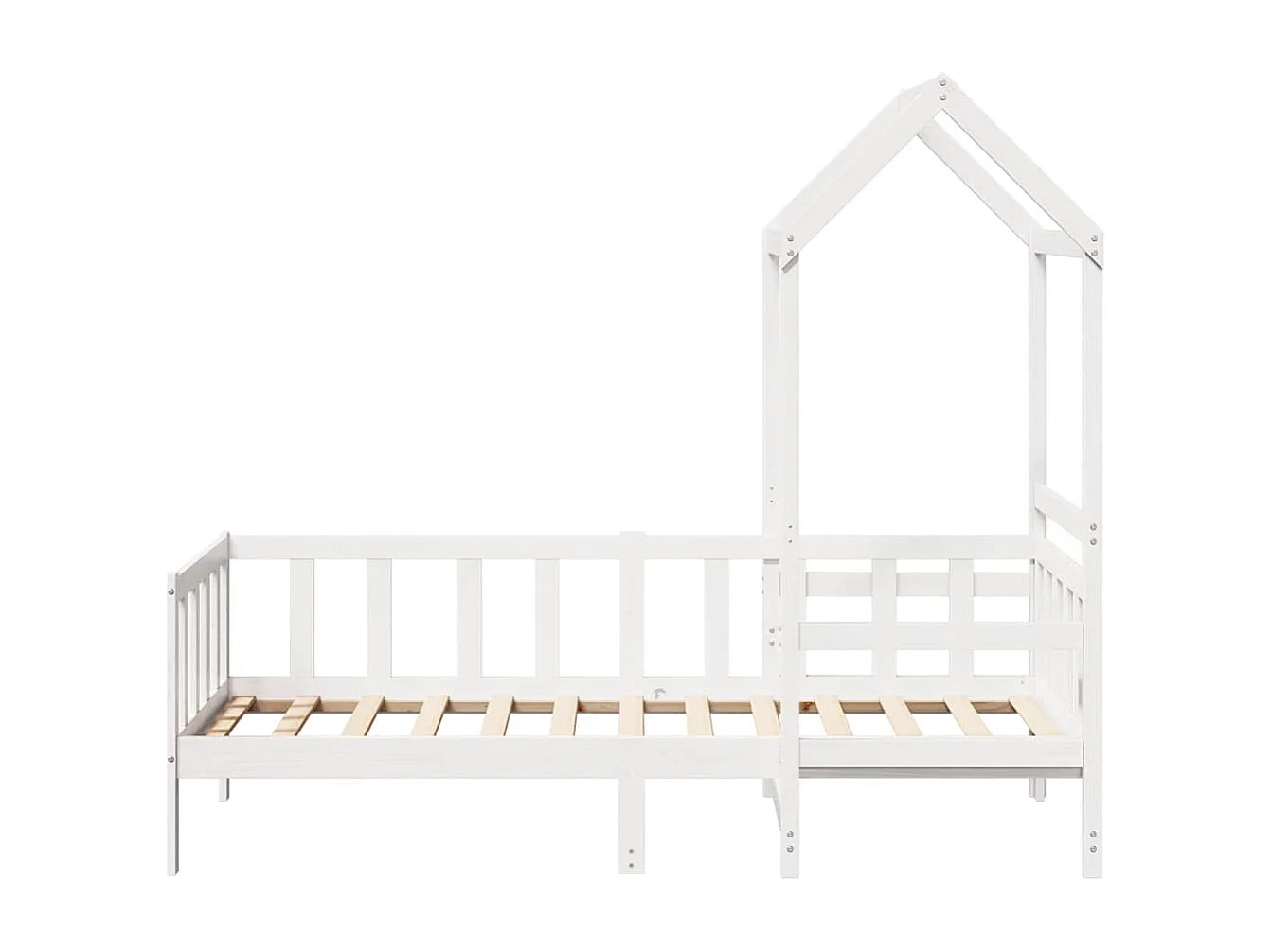 Berkfield Day Bed and Bench Set with Roof without Mattress White 80x200 cm