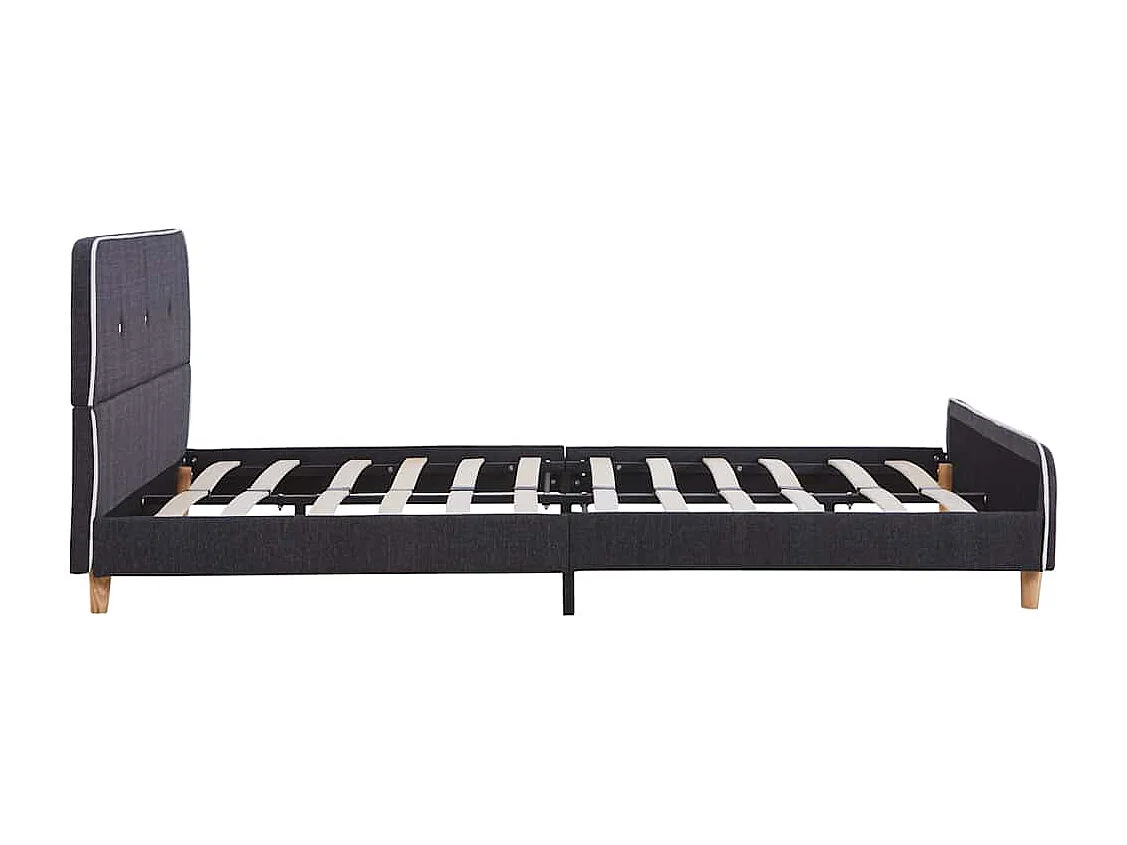 Berkfield Bed Frame without Mattress Dark Grey Fabric 135x190 cm Double