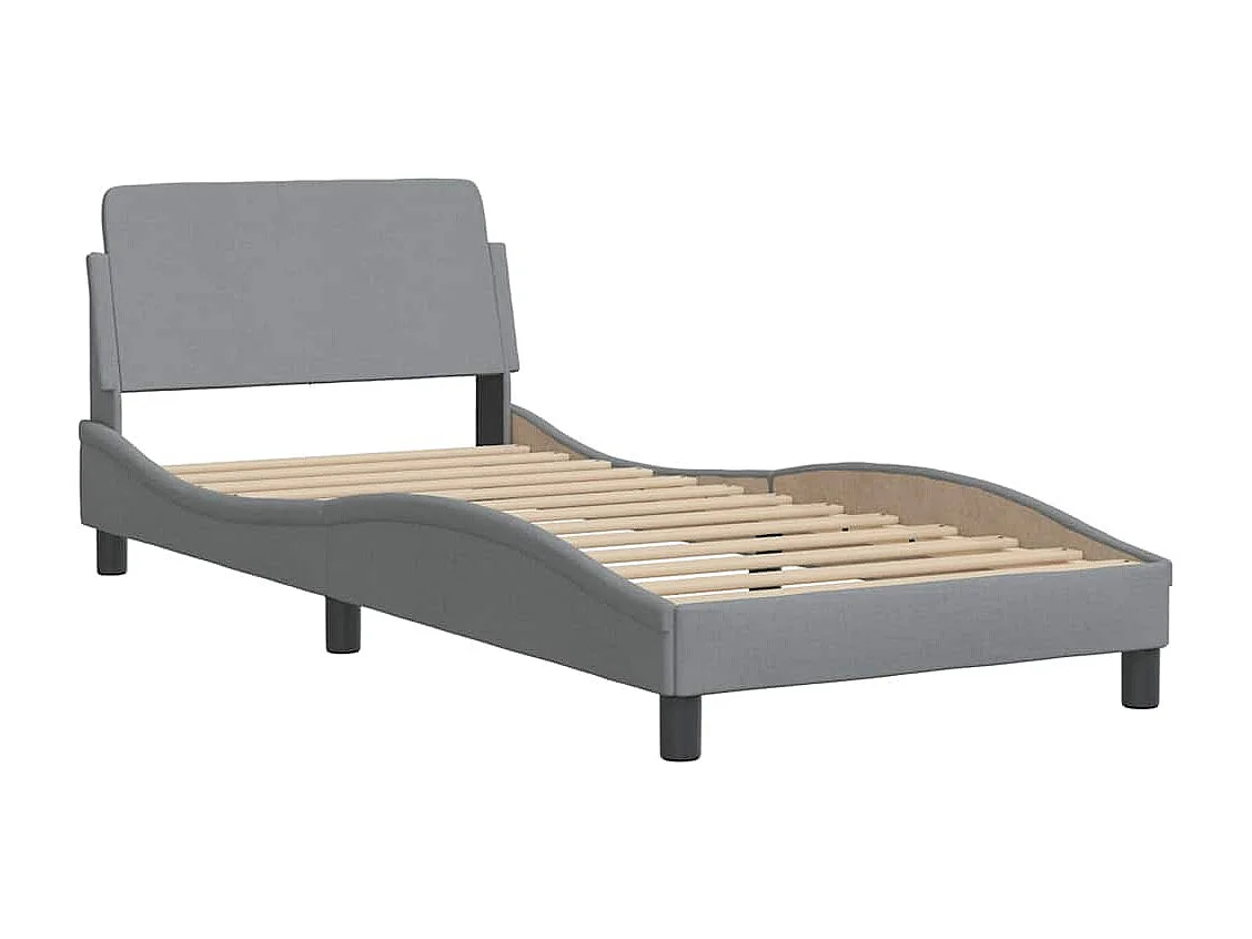 Berkfield Bed with Mattress "Dover" Light Grey Single Fabric