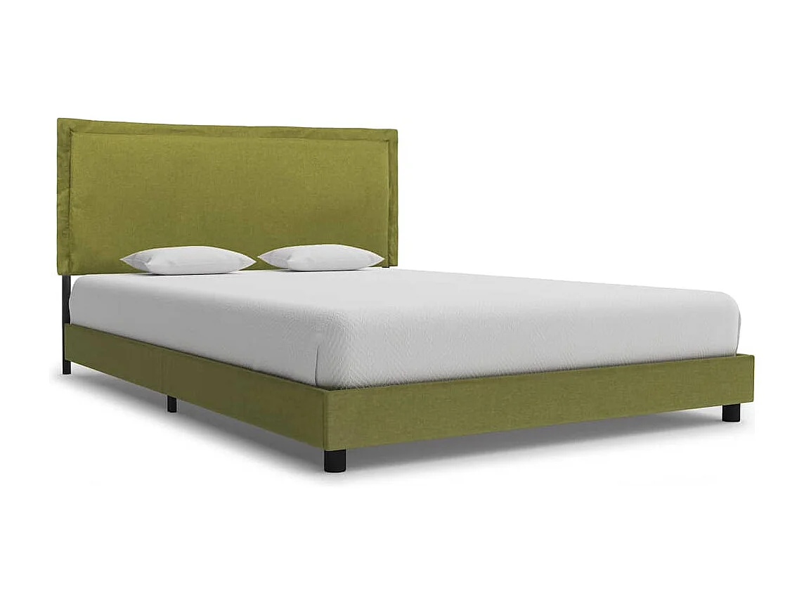 Berkfield Bed Frame without Mattress Green Fabric 135x190 cm Double
