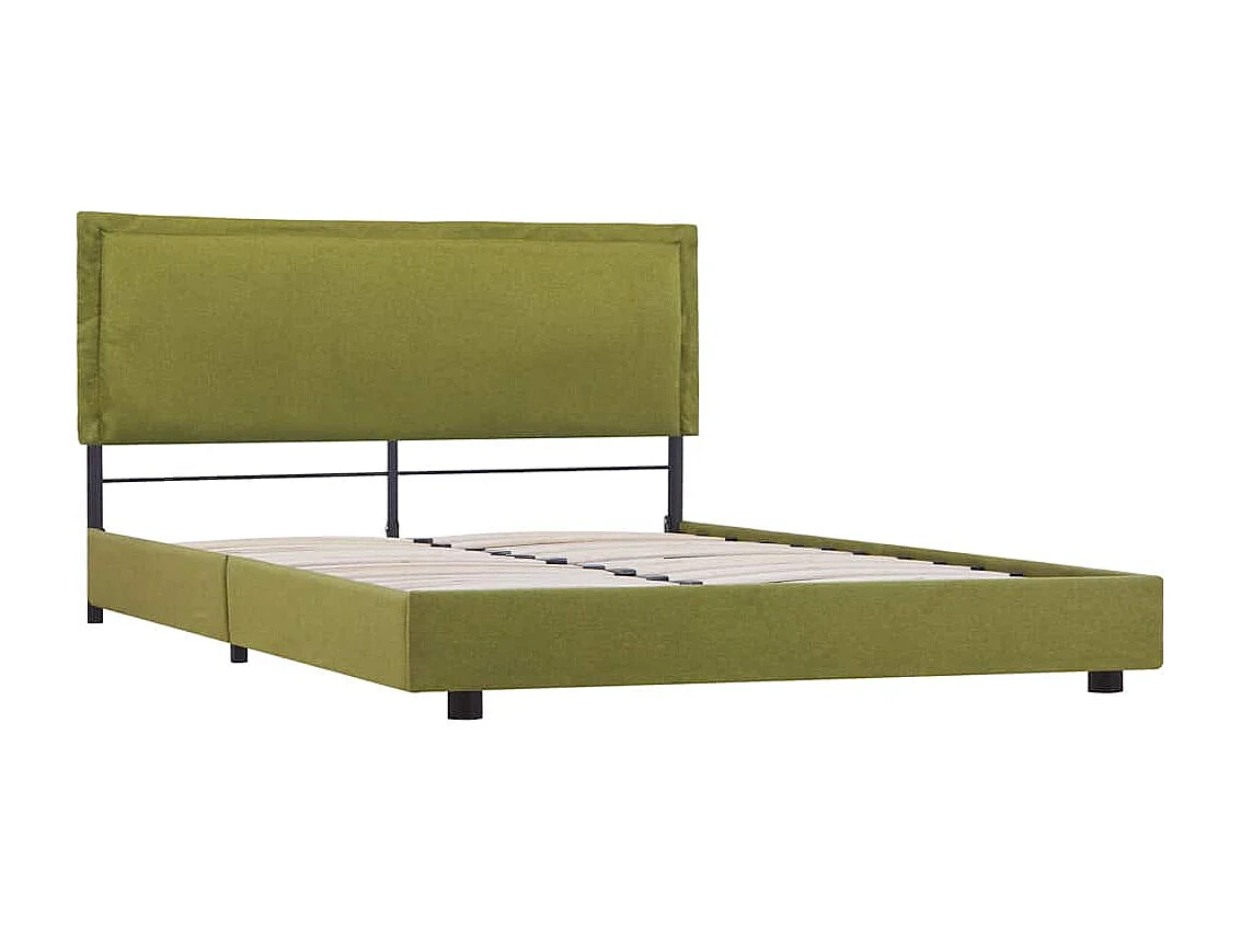 Berkfield Bed Frame without Mattress Green Fabric 135x190 cm Double