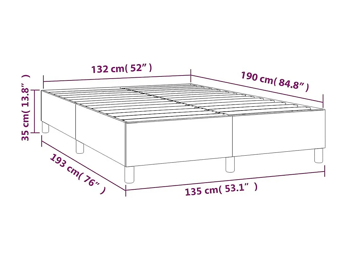 Berkfield Box Spring Bed Frame Dark Grey Double Fabric (UK/IE/FI/NO only)