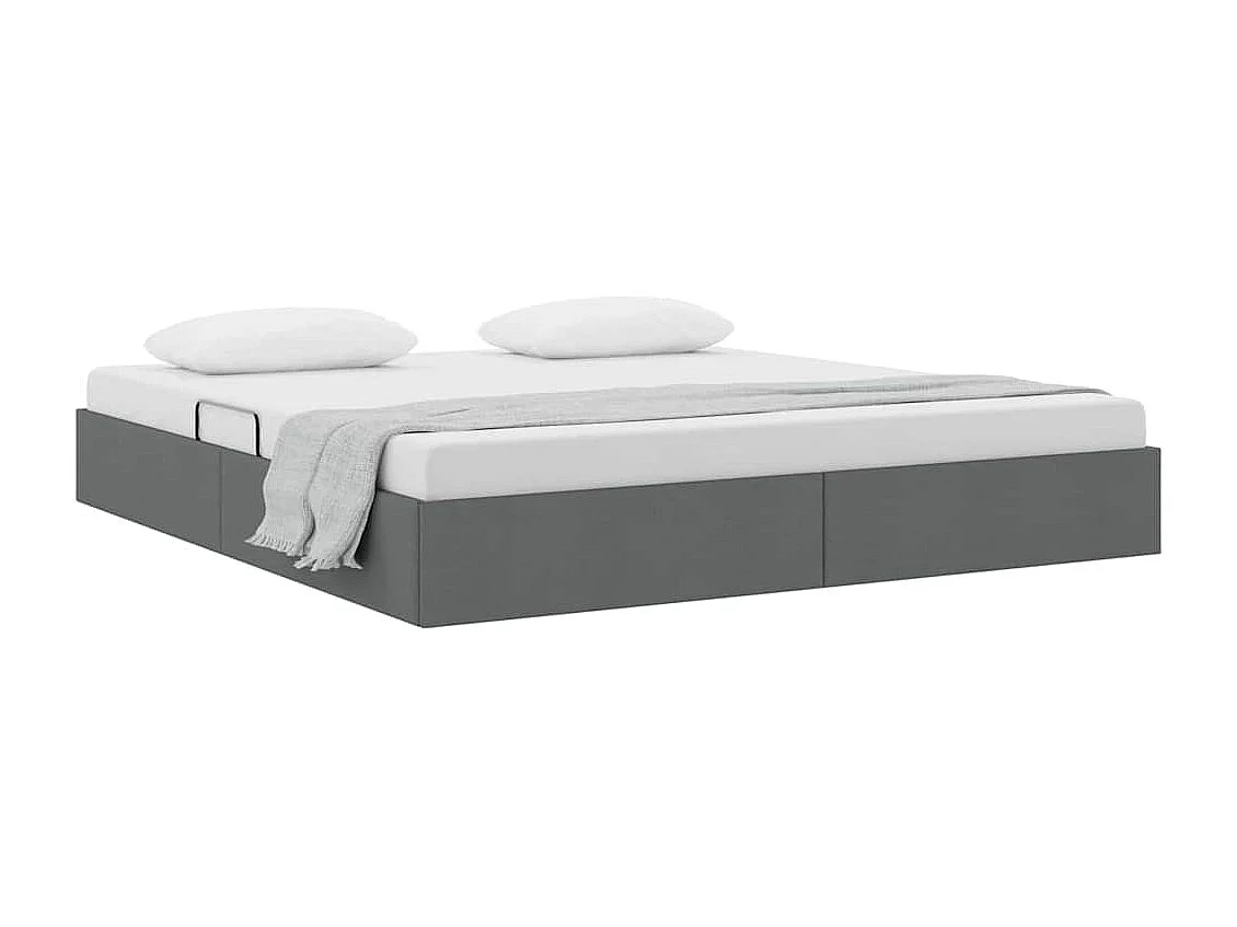 Berkfield Storage Bed with Headboard Dark Grey 180 x 200 cm Fabric