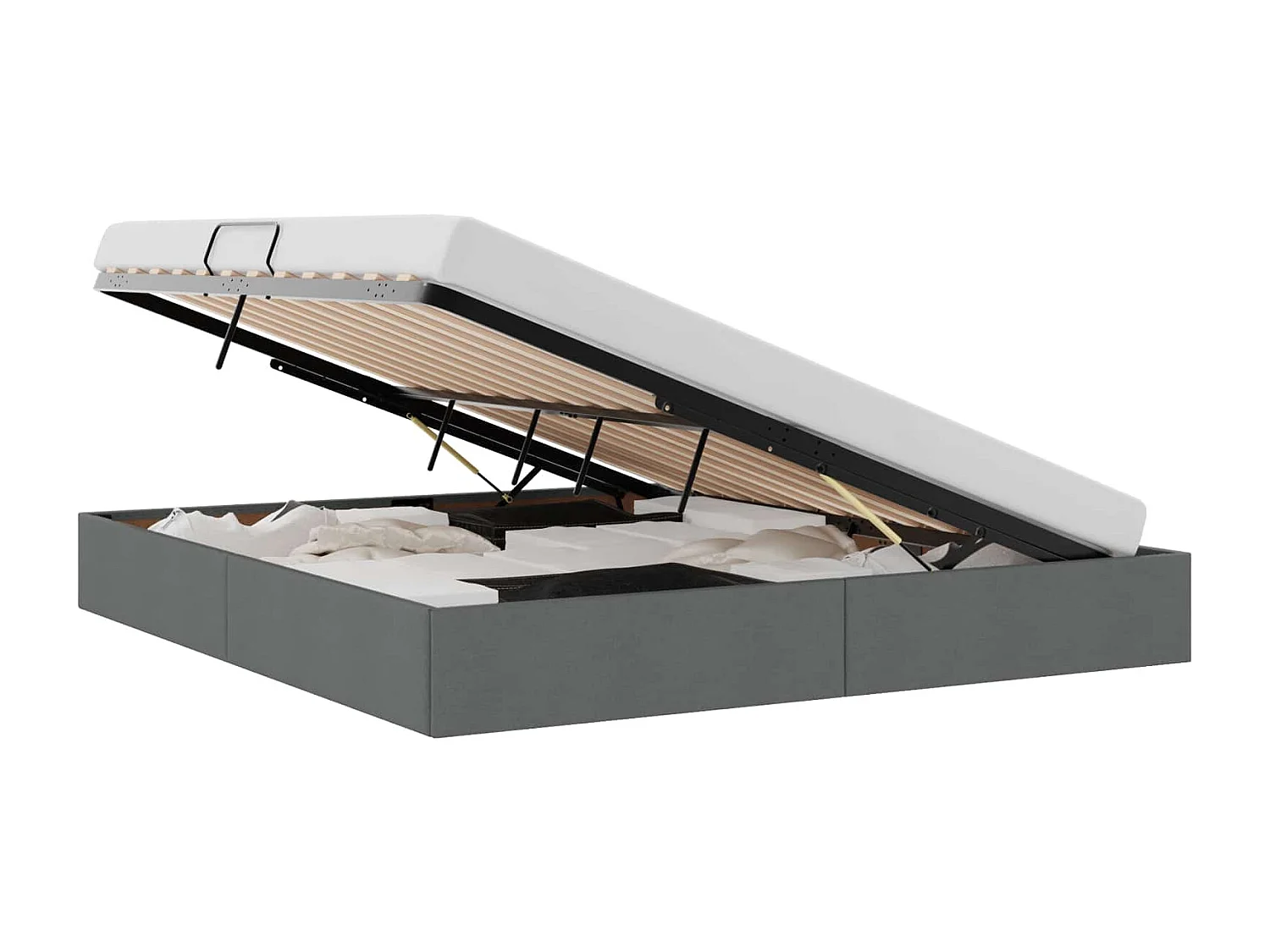 Berkfield Storage Bed with Headboard Dark Grey 180 x 200 cm Fabric