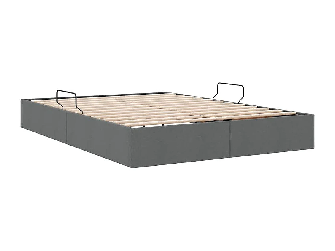 Berkfield Storage Bed with Headboard Dark Grey 135 x 190 cm Fabric