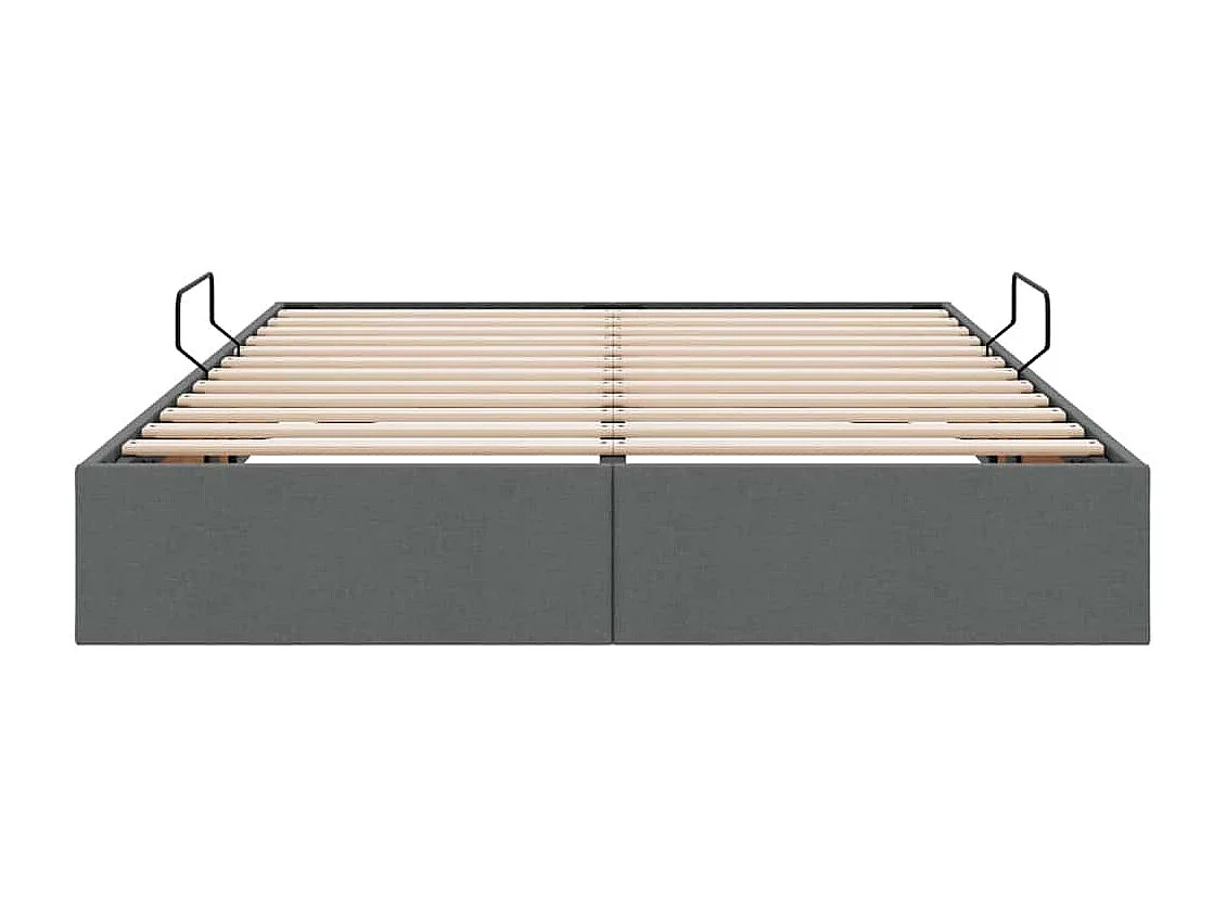 Berkfield Storage Bed with Headboard Dark Grey 135 x 190 cm Fabric