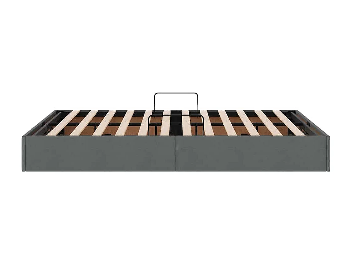 Berkfield Storage Bed with Headboard Dark Grey 135 x 190 cm Fabric