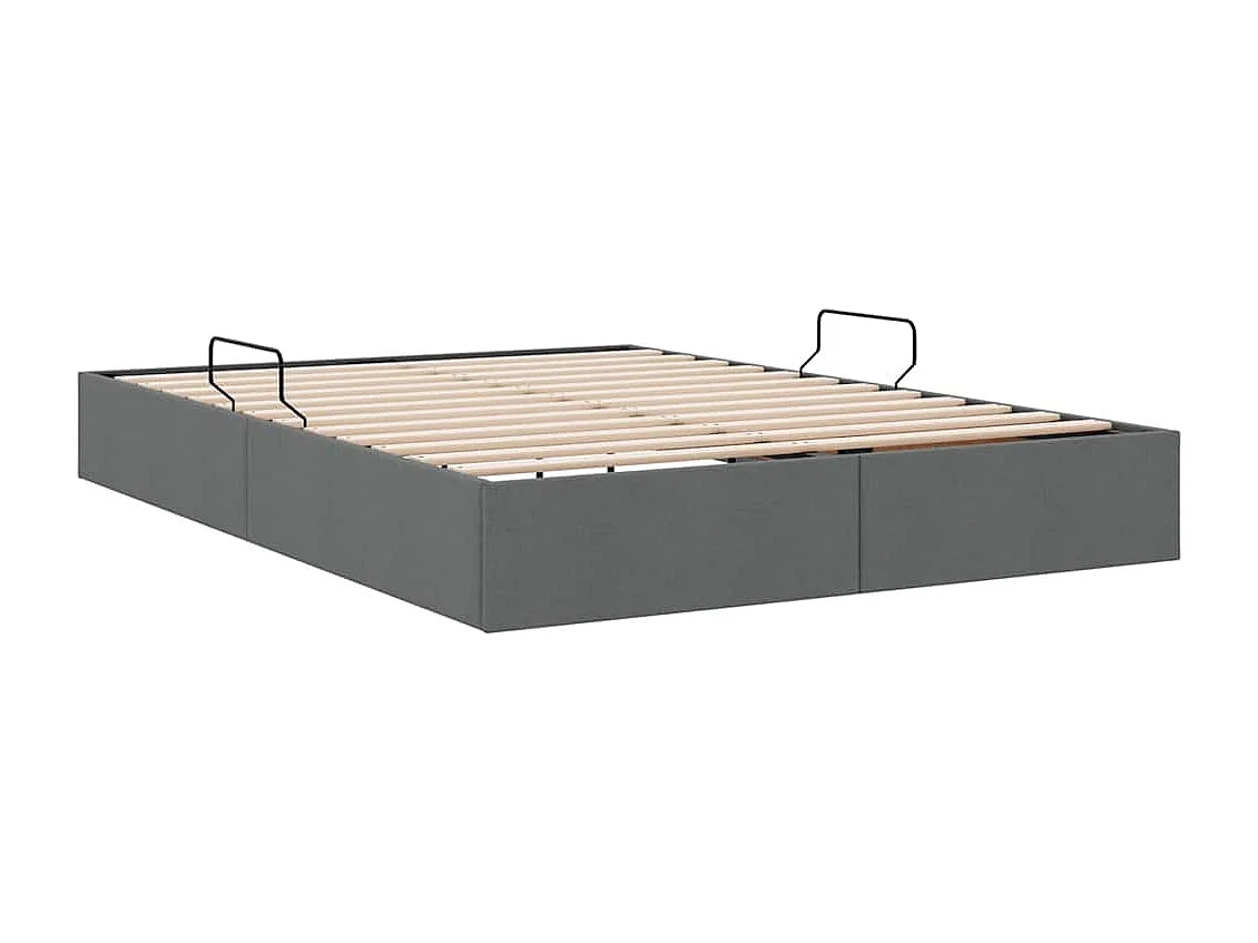 Berkfield Storage Bed with Headboard Dark Grey 135 x 190 cm Fabric
