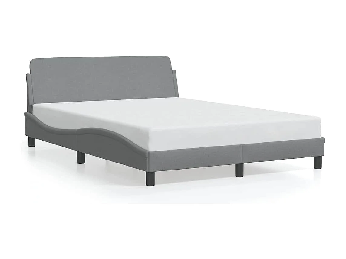Berkfield Bed Frame "Dover" Light Grey 135x190 cm Double Fabric