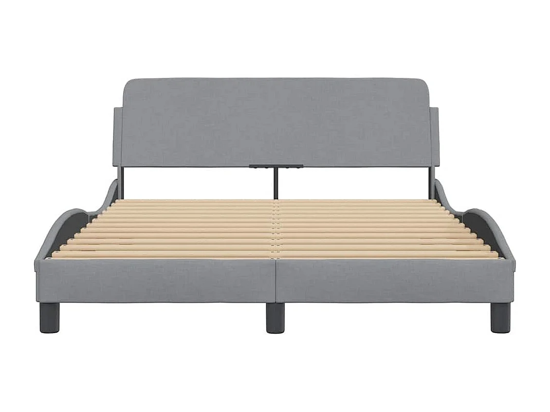 Berkfield Bed Frame "Dover" Light Grey 135x190 cm Double Fabric