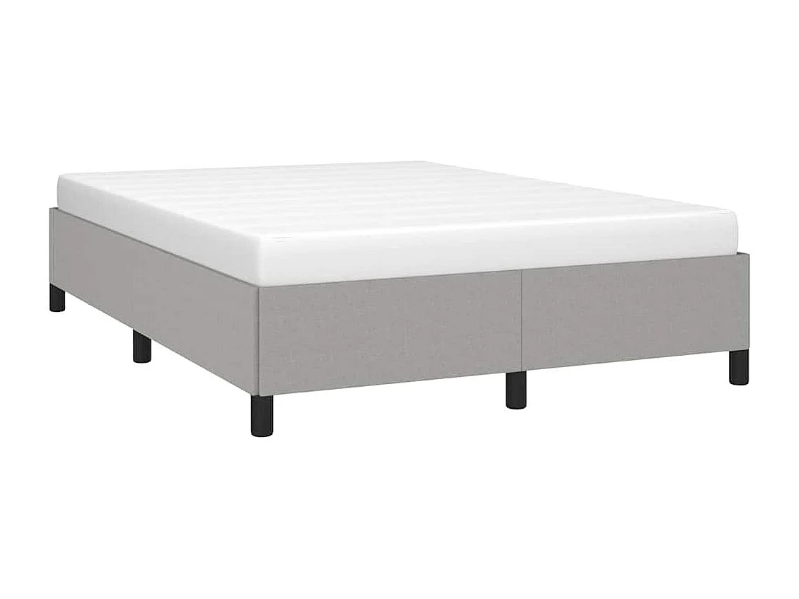 Berkfield Bed Frame without Mattress Light Grey 135x190 cm Double Double Fabric
