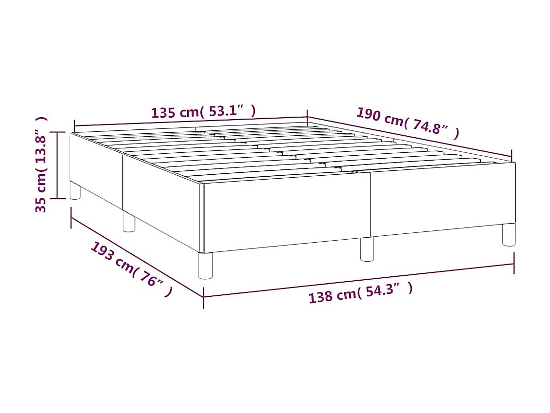 Berkfield Bed Frame without Mattress Light Grey 135x190 cm Double Double Fabric