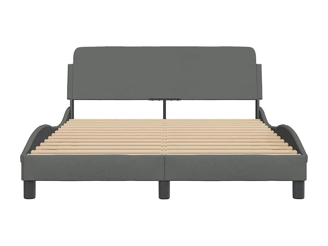 Berkfield Bed Frame "Dover" Dark Grey 135x190 cm Double Fabric