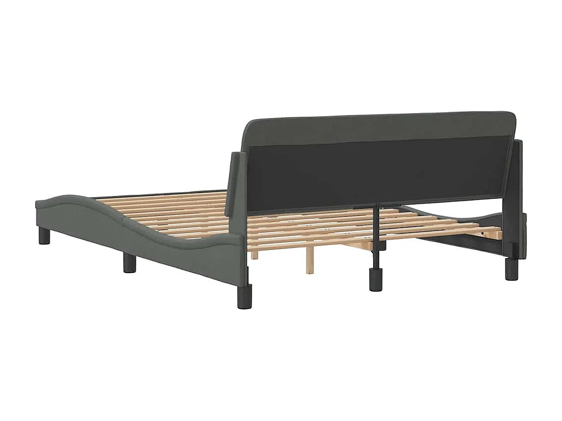 Berkfield Bed Frame "Dover" Dark Grey 135x190 cm Double Fabric