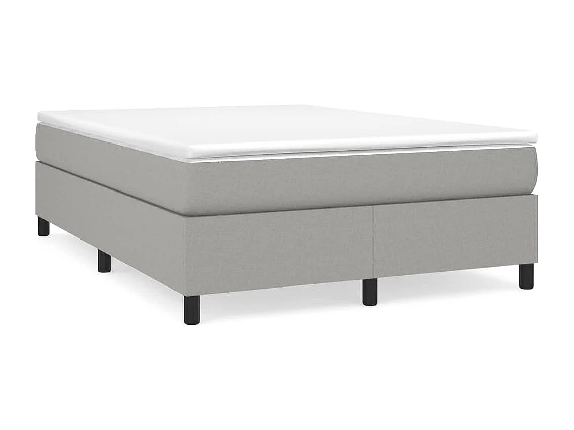Berkfield Box Spring Bed Frame Light Grey Double Fabric (UK/IE/FI/NO only)